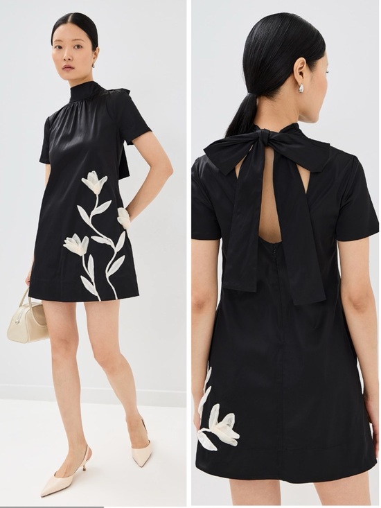 STAUD Dresses & Skirts - STAUD Ilana Mini Black Floral Dress SZ S NWT